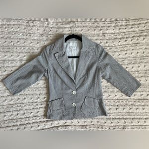 SKY David Park women’s blazer with pockets. Black/White vertical stripes, size S